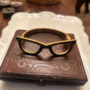 kate spade Black and Gold Bracelet cat eyed  glasses shaped
